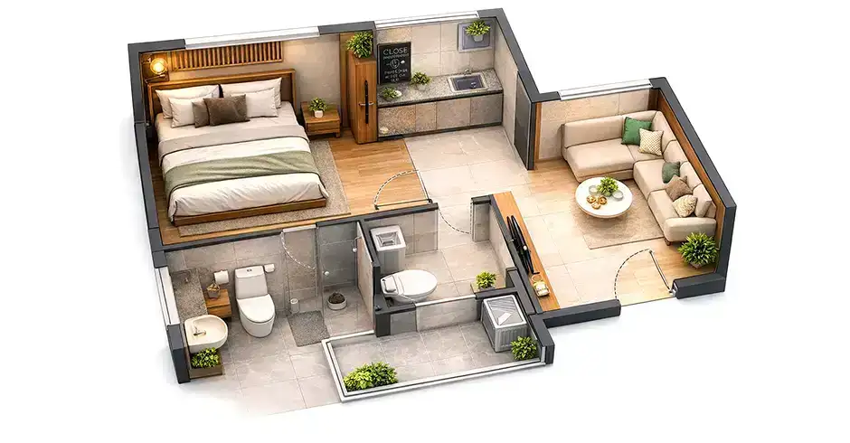 Growth City 2 BHK Floor Plan